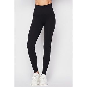 BOZZOLO  leggings with rib knit side black